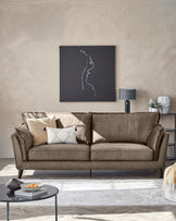 Otto mocha fabric 3 seater sofa