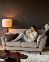 Otto mocha plush fabric 2 seater sofa