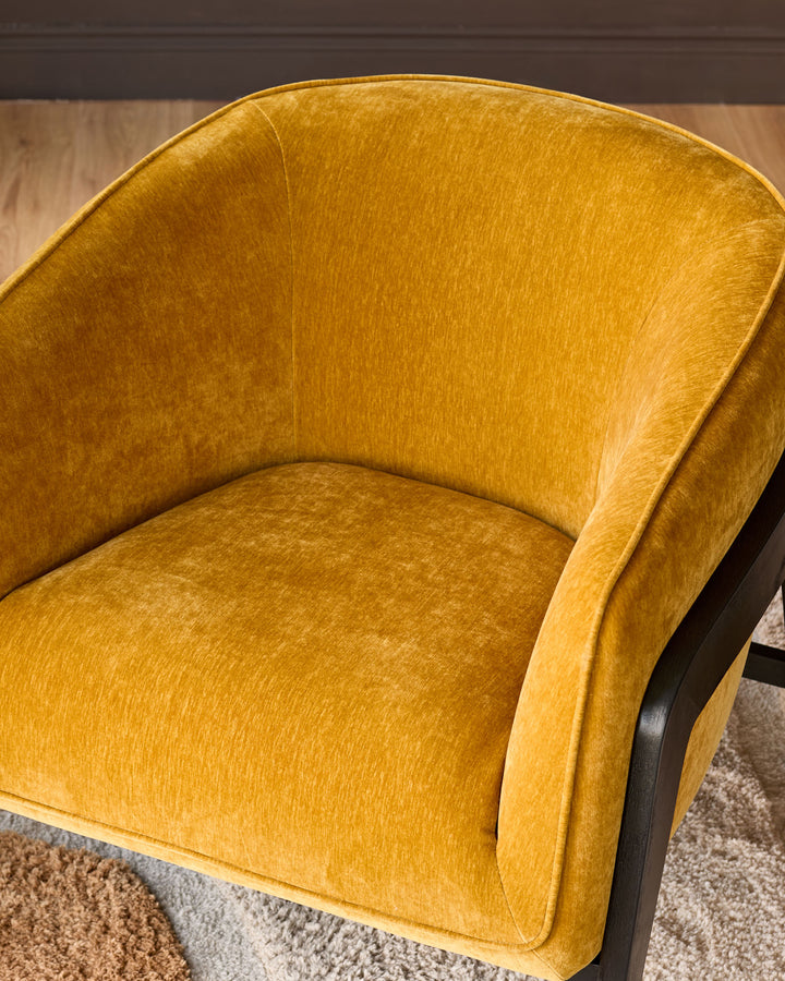 Palmer ochre fabric occasional chair
