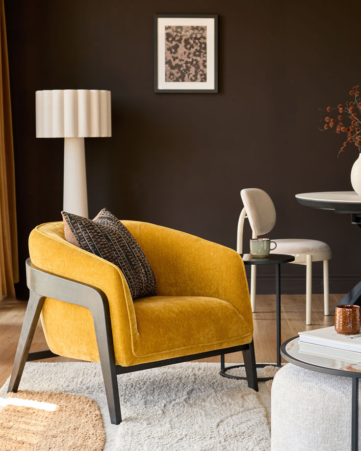 Palmer ochre fabric occasional chair
