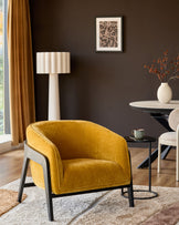 Palmer ochre fabric occasional chair