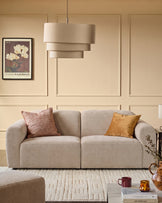 Penny champagne fabric 3 seater sofa