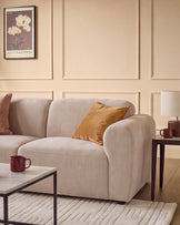Penny champagne fabric 3 seater sofa