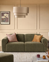 Penny dark green fabric 3 seater sofa
