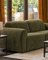Penny dark green fabric 3 seater sofa