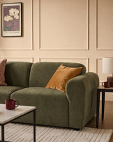 Penny dark green fabric 3 seater sofa