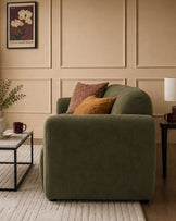 Penny dark green fabric 3 seater sofa