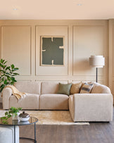 Penny champagne fabric large corner sofa