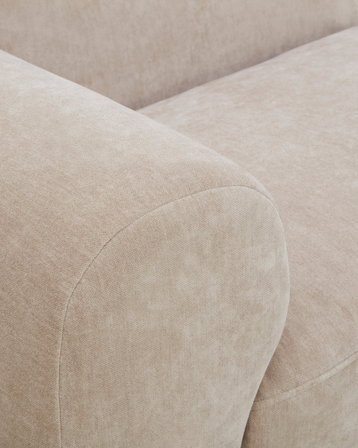 Penny champagne fabric large corner sofa