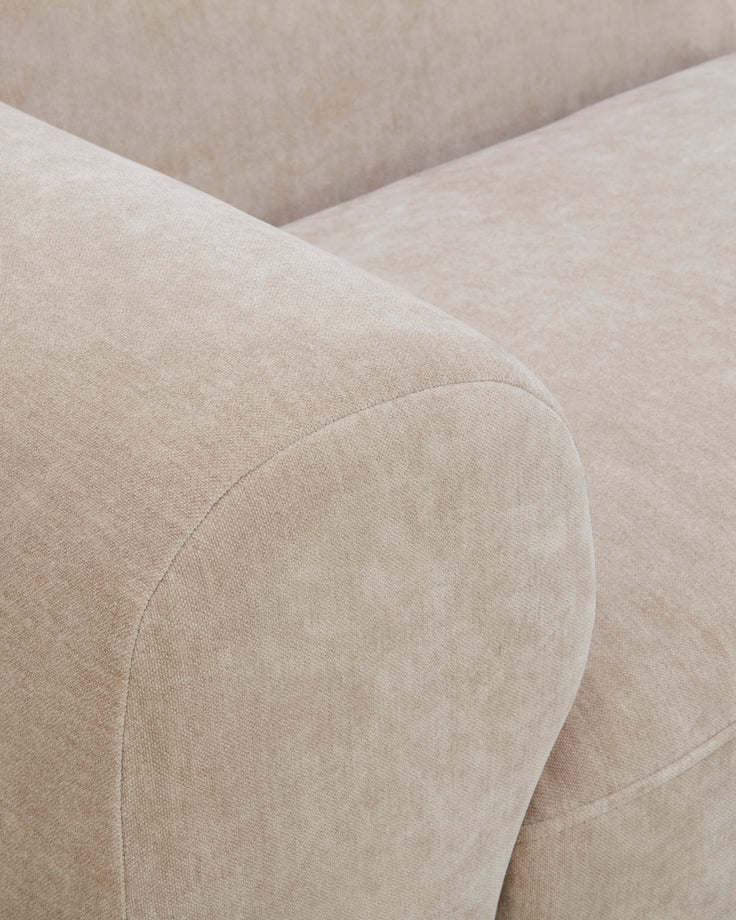 Penny champagne fabric large corner sofa