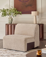 Penny champagne fabric sofa module