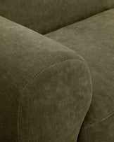 Penny dark green fabric large corner sofa