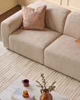 Penny champagne fabric 3 seater sofa