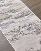 Perla soft silver textured runner rug
