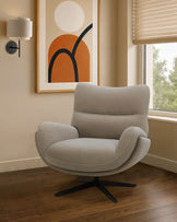 Piper mocha plush fabric occasional chair with footstool