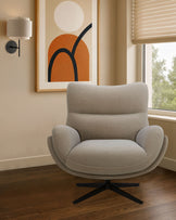 Piper mocha plush fabric occasional chair with footstool