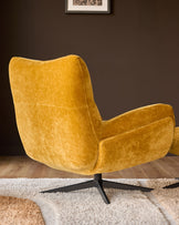 Piper ochre fabric occasional chair with footstool