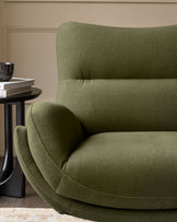 Piper olive green velvet swivel accent chair