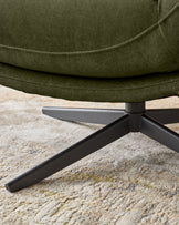 Piper olive green velvet swivel accent chair