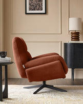 Piper toffee red fabric swivel accent chair