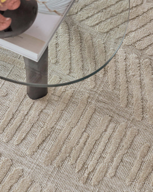 Porcelain Large Soft Touch Textured Rug Cream
