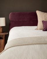 Preston plum velvet double bed