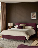 Preston plum velvet double bed