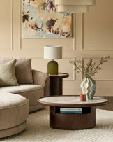 Rayna toronto marble dark wood coffee table