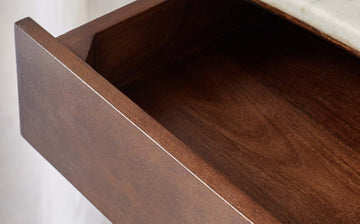 Reagan dark mango wood marble top dressing table – Danetti