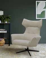 Reign natural grey leather occasional chair