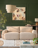 Renato natural chunky weave 3 seater sofa