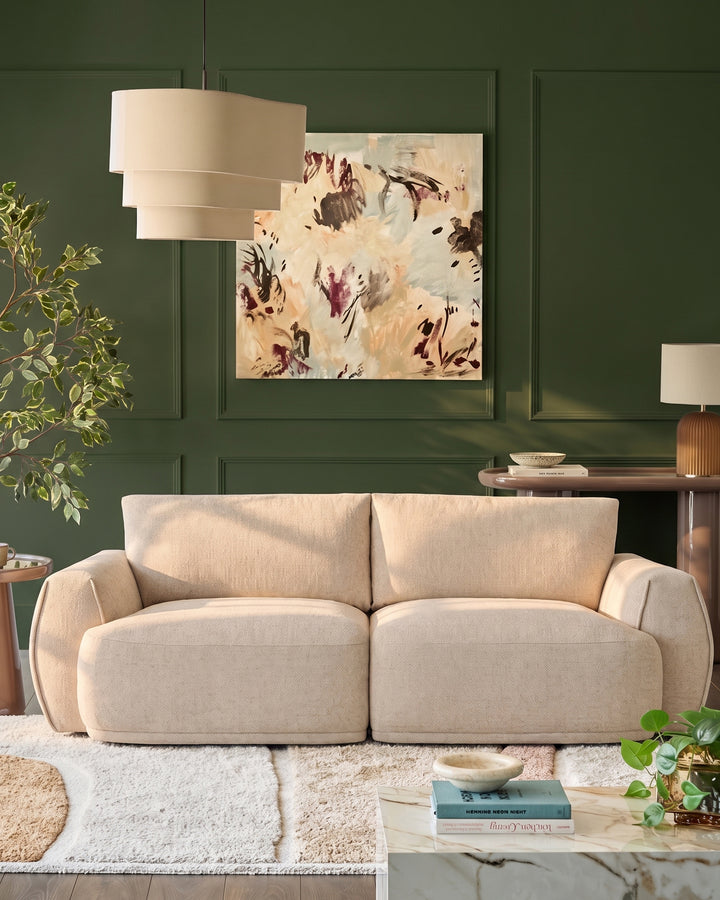 Renato natural chunky weave 3 seater sofa