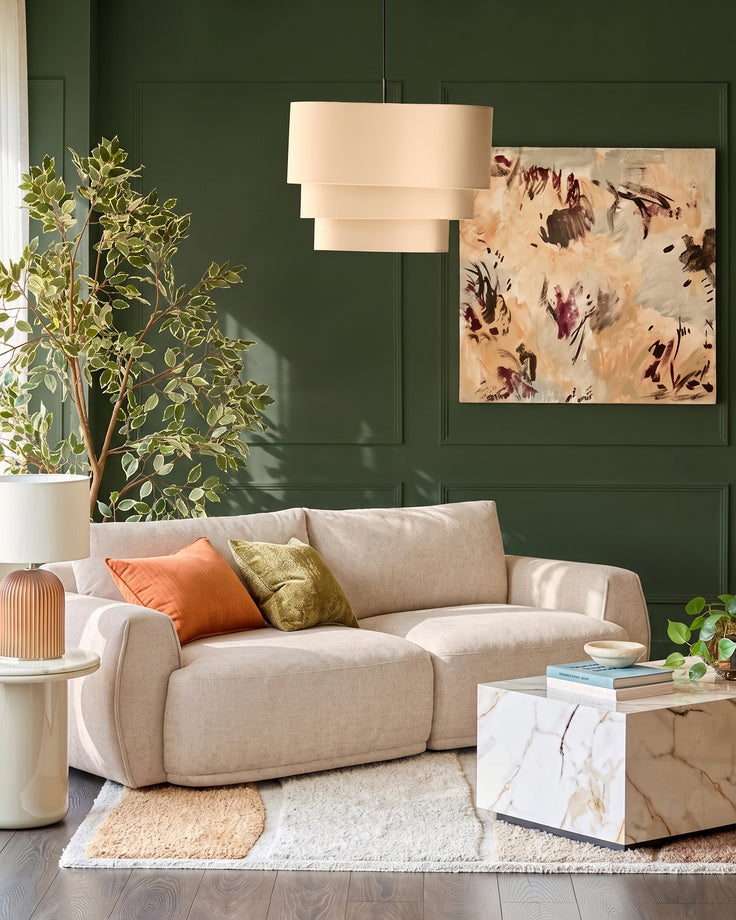 Renato natural chunky weave 3 seater sofa