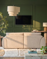 Renato natural chunky weave 3 seater sofa