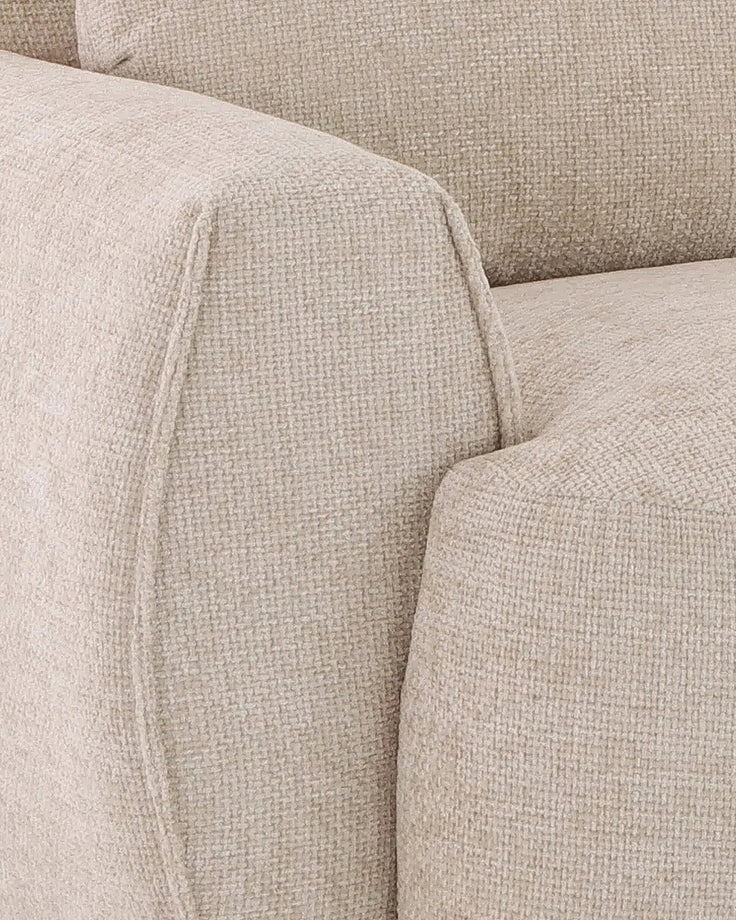 Renato natural chunky weave 3 seater sofa