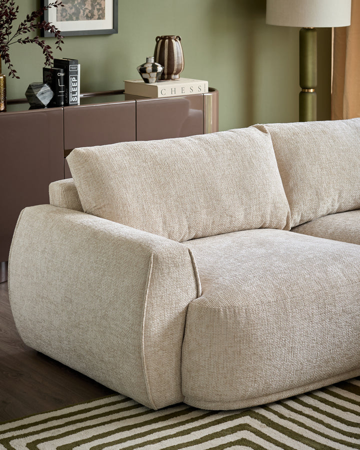 Renato natural chunky weave 3 seater sofa