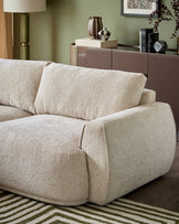 Renato natural chunky weave left hand facing small chaise sofa