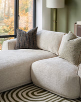 Renato natural chunky weave left hand facing small chaise sofa