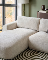 Renato natural chunky weave left hand facing small chaise sofa