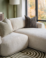 Renato natural chunky weave right hand facing small chaise sofa