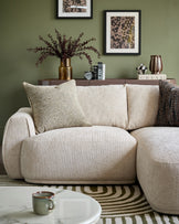 Renato natural chunky weave right hand facing small chaise sofa