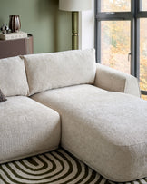 Renato natural chunky weave right hand facing small chaise sofa