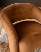 Rhett caramel fabric accent chair