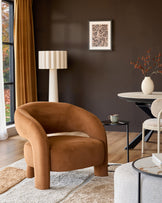 Rhett caramel fabric accent chair
