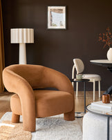 Rhett caramel fabric accent chair