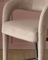 Rhett champagne velvet bar stool