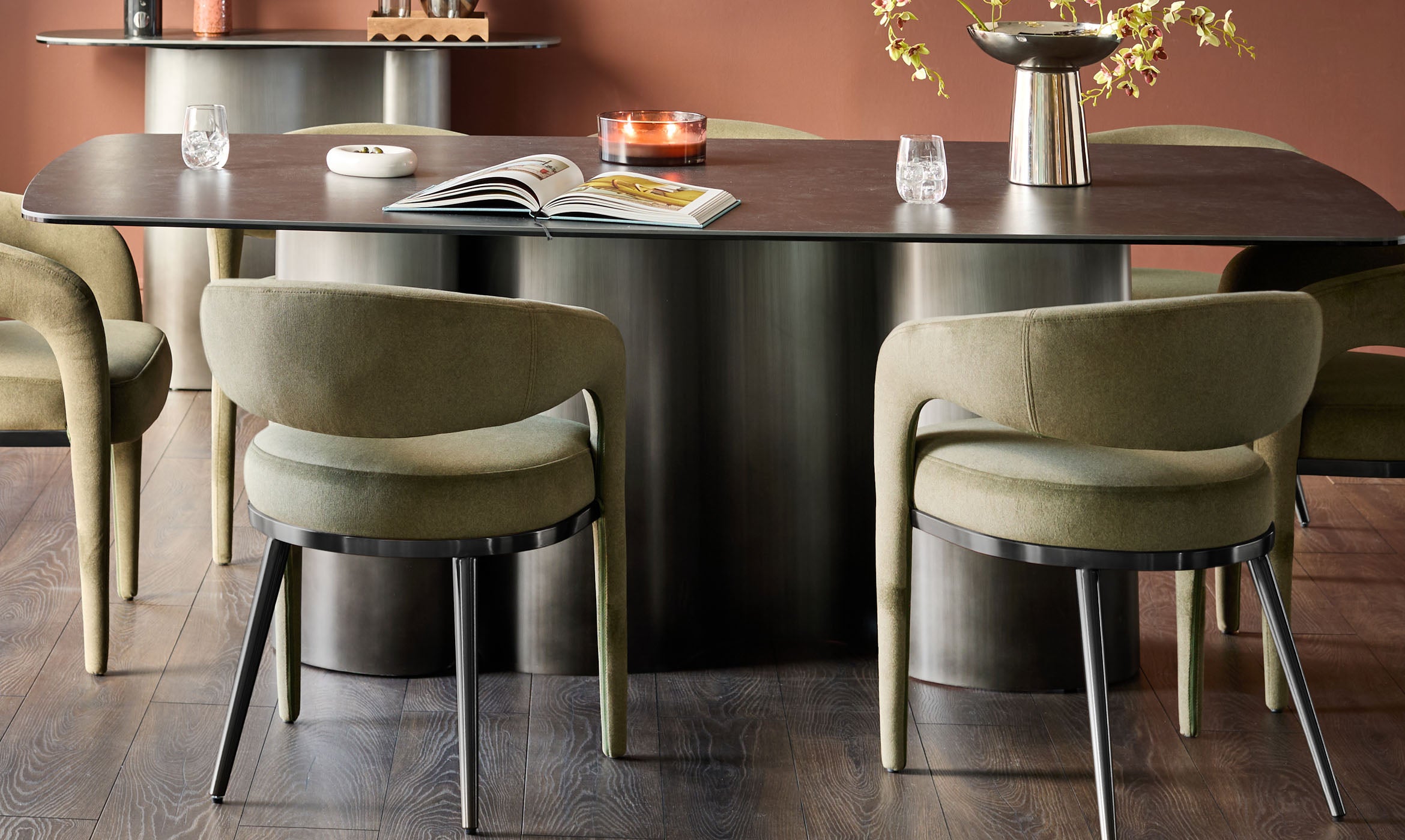 Rhett olive green fabric dining chair