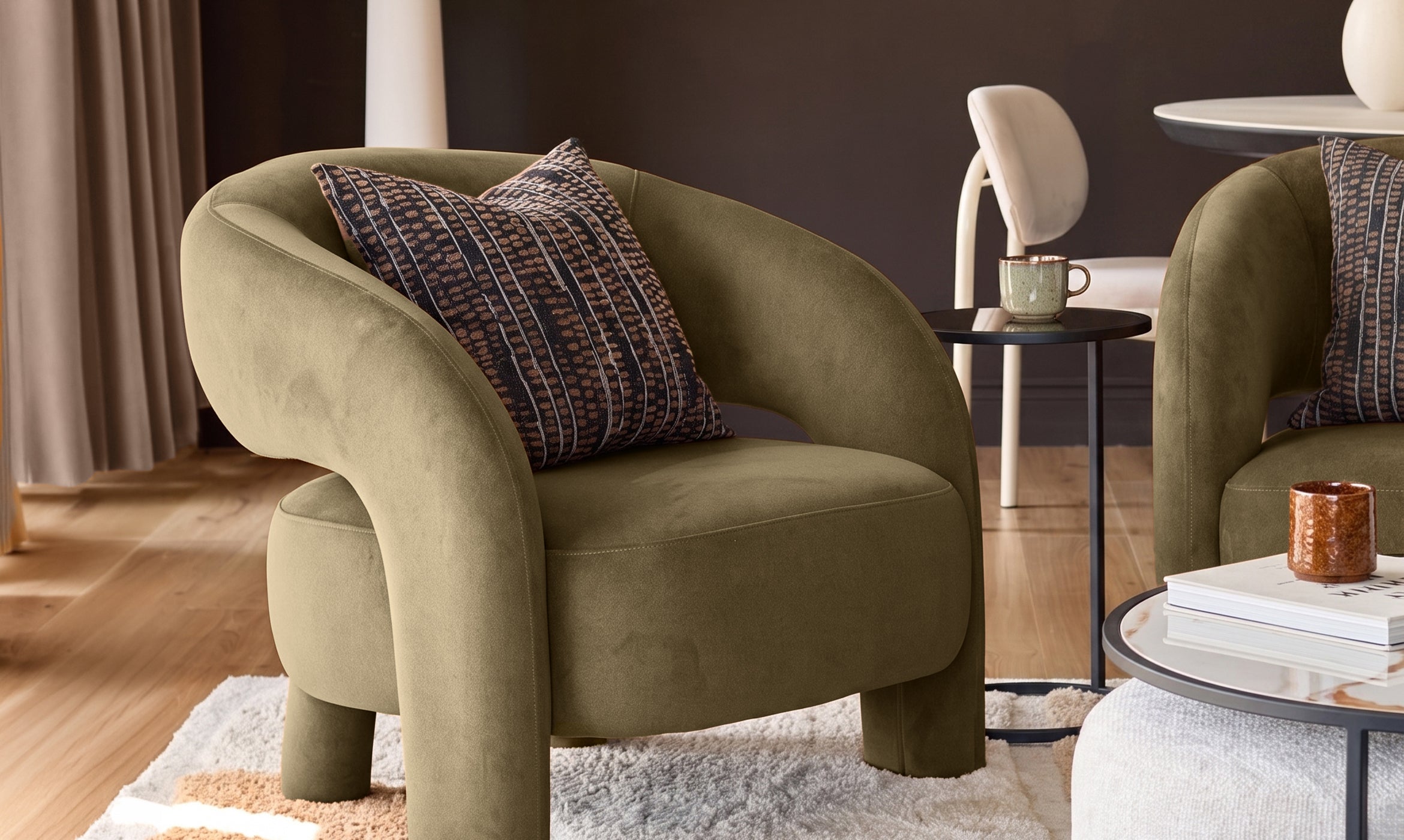 Rhett pistachio green fabric accent chair