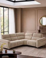 Rhys champagne chenille right hand facing small corner sofa