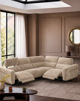 Rhys champagne chenille right hand facing small corner sofa